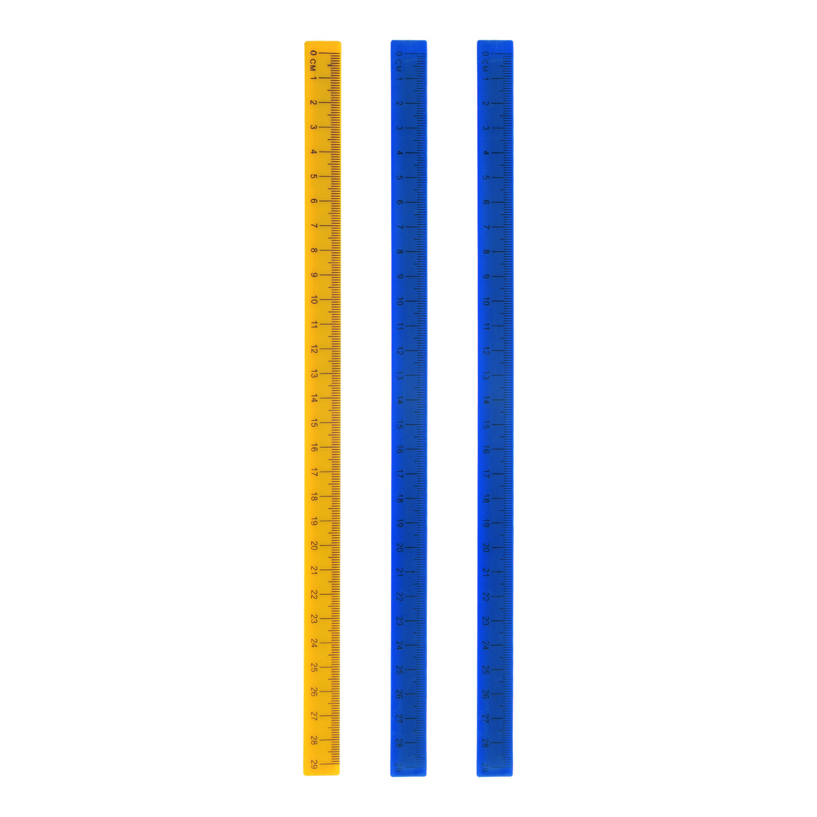 Uxcell 3pcs Whiteboard Magnetic Ruler 29cm Metric Blackboard Straight  Rulers Office Measuring Tools, Yellow Deep Blue